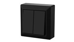 Łącznik świecznikowy podwójny natynkowy IP20 GAO, czarny / 20464-33284