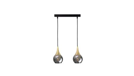 Lampa wisząca nowoczesna 2xE27 LACRIMA SMOKY/GOLD-60893