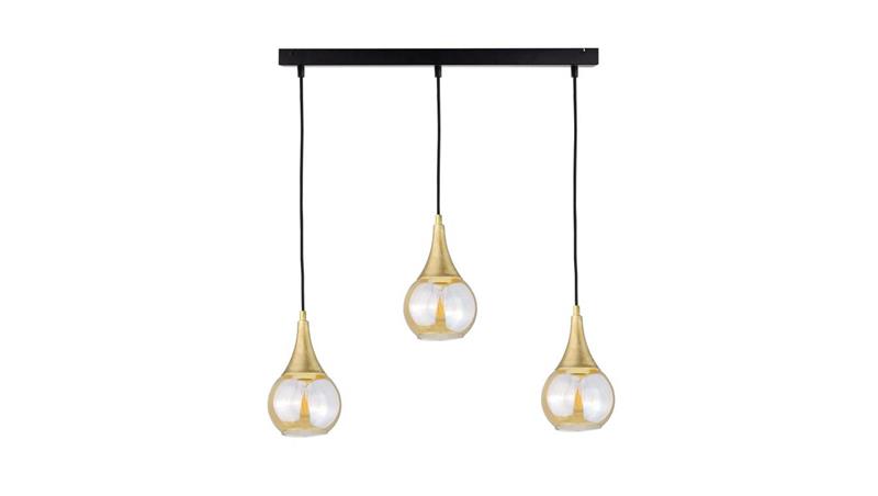 Lampa wisząca nowoczesna 3xE27 LACRIMA HONEY/GOLD-60895