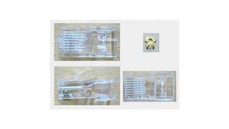 Wtyk modularny RJ-45 8p8c kat.5e przelotowy na okrągły przewód AWG24/26 /opak = 100szt/-33732