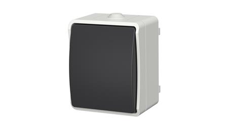 Łącznik pojedynczy uniwersalny natynkowy Aqua Plus IP54 szary / 40110-41807