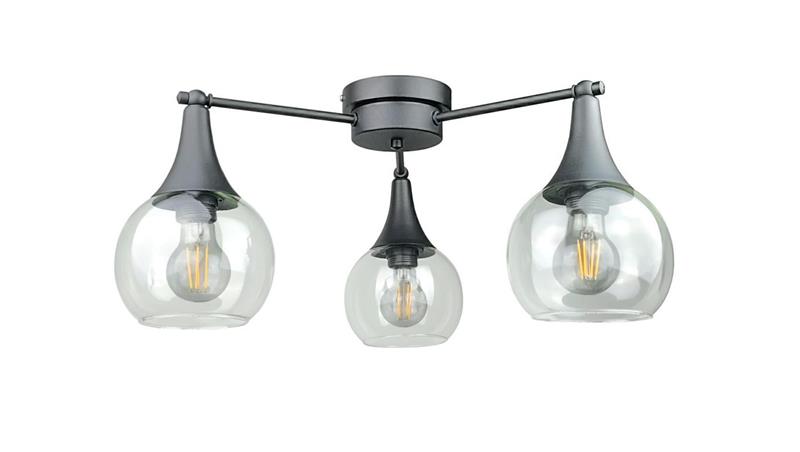 Lampa sufitowa 3xE27 STAR CLEAR BLACK-60910