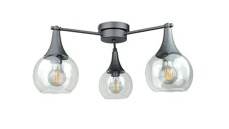 Lampa sufitowa 3xE27 STAR CLEAR BLACK-60910