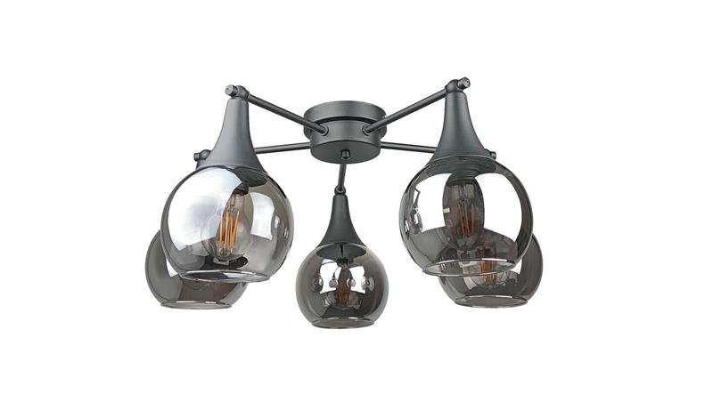 Lampa sufitowa 5xE27 STAR SMOKY BLACK-60916