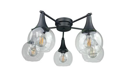 Lampa sufitowa nowoczesna 5xE27 STAR CLEAR BLACK-60918