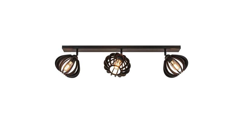 Lampa sufitowa drewno 3xE27 NORA BLACK-60929