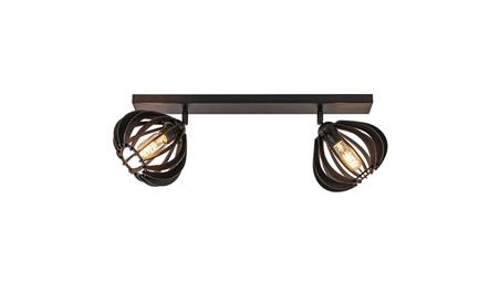 Lampa sufitowa drewno 2xE27 NORA BLACK-60930