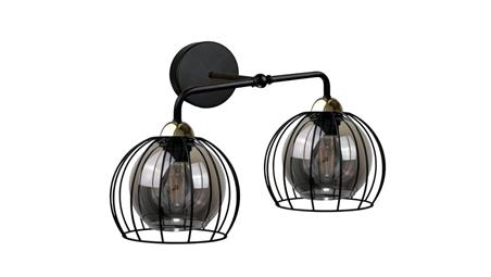 Kinkiet nowoczesny loftowy 2x E27 SOLO BLACK/GOLD-60933