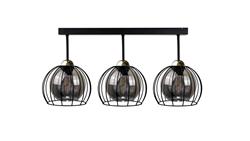 Lampa sufitowa nowoczesna loftowa 3xE27 SOLO BLACK/GOLD-60945