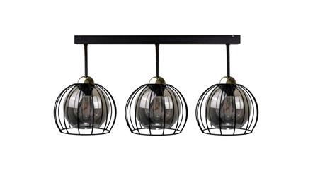 Lampa sufitowa nowoczesna loftowa 3xE27 SOLO BLACK/GOLD-60945