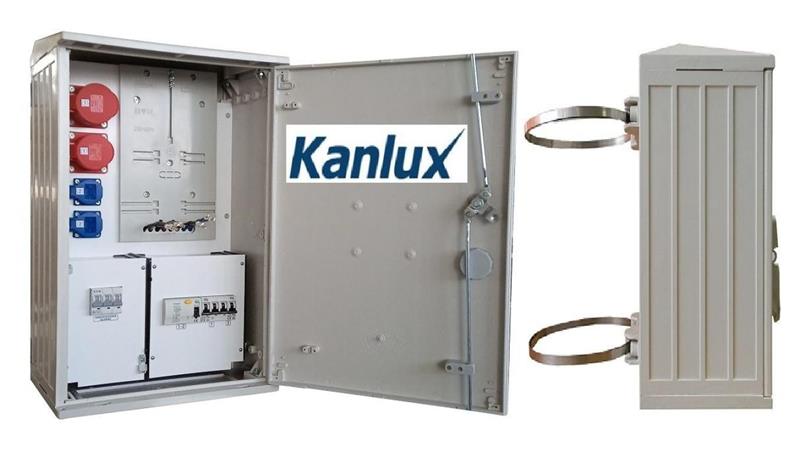 Rozdzielnica elektryczna budowlana na słup (2x2P+Z, 1x16A/5P, 1x32A/5P) RB40x60-K40-00112W-SL-KANLUX-66938