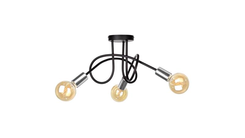 Lampa sufitowa nowoczesna 3xE27 RUMBA BLACK/SILVER-60958