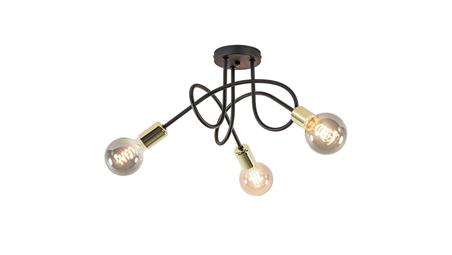 Lampa sufitowa nowoczesna 3xE27 RUMBA BLACK/GOLD-60957