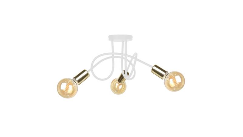 Lampa sufitowa nowoczesna 3xE27 RUMBA WHITE/GOLD-60962