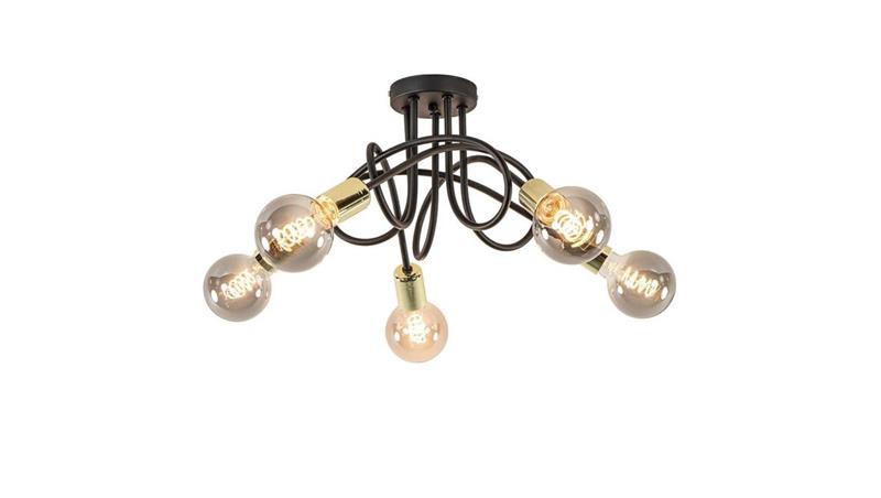 Lampa sufitowa nowoczesna 5xE27 RUMBA BLACK/GOLD-60964