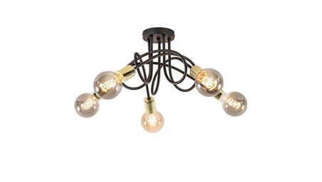 Lampa sufitowa nowoczesna 5xE27 RUMBA BLACK/GOLD-60964