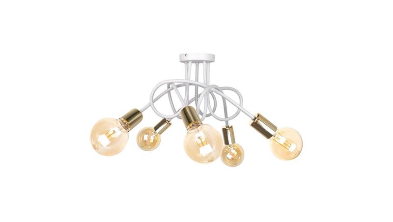 Lampa sufitowa nowoczesna 5xE27 RUMBA WHITE/GOLD-60968