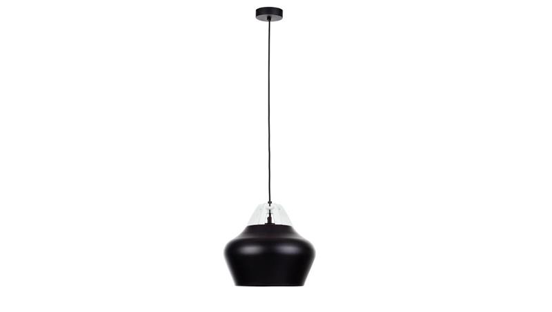 Lampa wisząca nowoczesna 1xE27 NEGRO WOOD WHITE/BLACK-60985