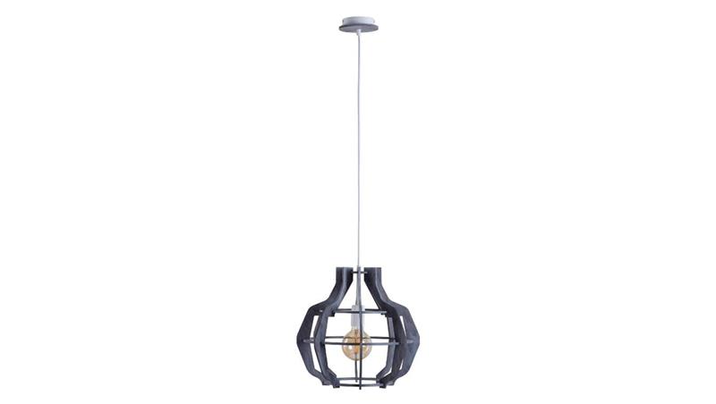Lampa wisząca nowoczesna drewno 1xE27 BENTO GREY-60989