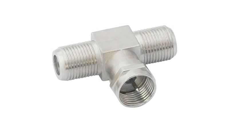 Redukcja 2gn.F/wt.F, trójnik 2gniazda F na wtyk F-33892