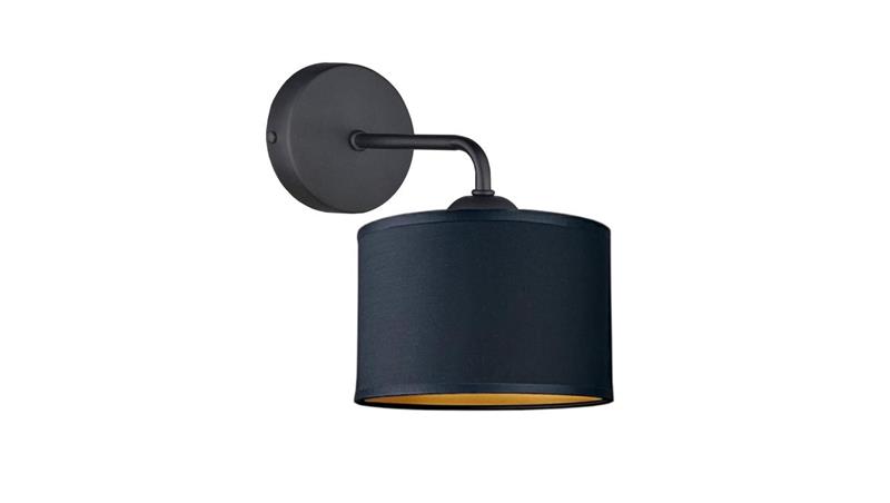 Kinkiet nowoczesny abażur 1xE27 FLOW BLACK-61008
