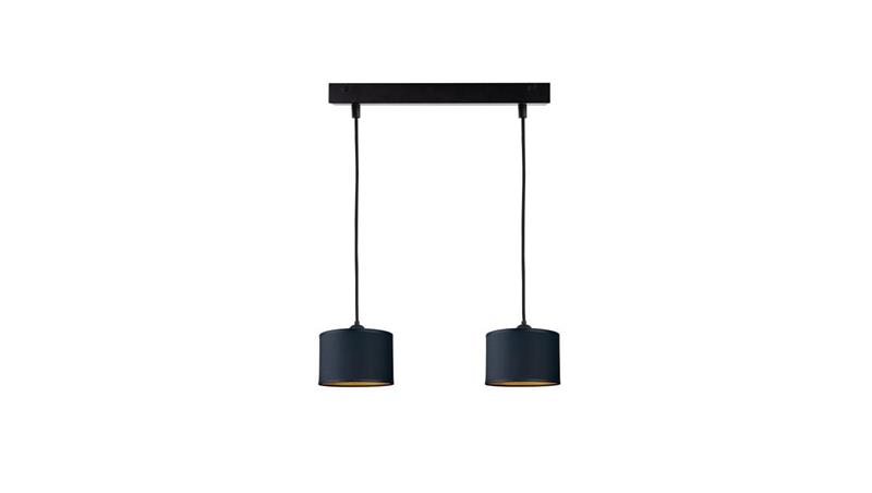 Lampa wisząca nowoczesna abażur 2xE27 FLOW BLACK-61011