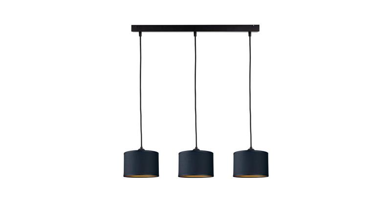 Lampa wisząca nowoczesna abażur 3xE27 FLOW BLACK-61012