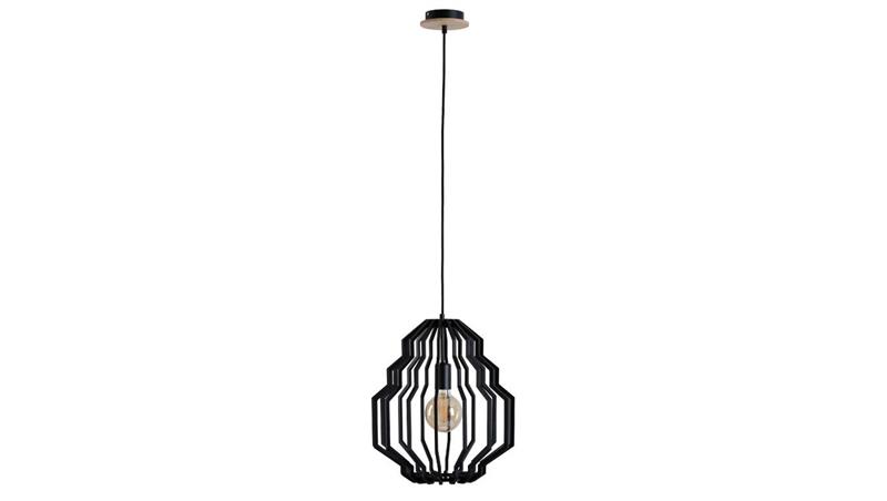 Lampa wisząca nowoczesna drewno 1xE27 RUFO BLACK-61017
