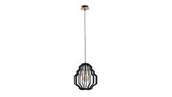 Lampa wisząca nowoczesna drewno czarna 1xE27 ZOEY-61019