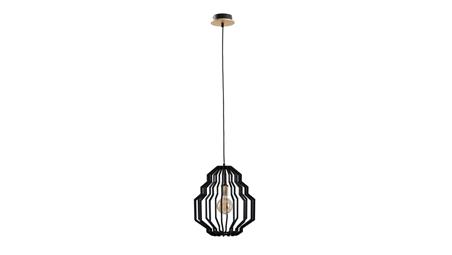 Lampa wisząca nowoczesna drewno czarna 1xE27 ZOEY-61019