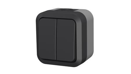 Łącznik świecznikowy podwójny natynkowy Aqua Pro IP55 szary / 60323-41809