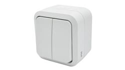 Łącznik świecznikowy podwójny natynkowy Aqua Pro IP55 biały / 60223-41810