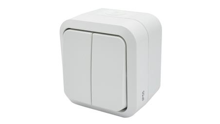 Łącznik świecznikowy podwójny natynkowy Aqua Pro IP55 biały / 60223-41810