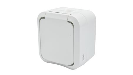 Gniazdo z uziemieniem pojedyncze natynkowe Aqua Pro IP55 białe / 60224-40873