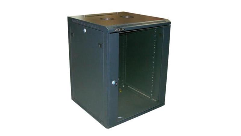 Szafa 19cali wisząca ZETA 15U 600x600 RAL9004 szkło d-72635