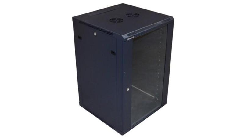 Szafa 19cali wisząca ZETA 18U 600x600 RAL9004 szkło d-72636