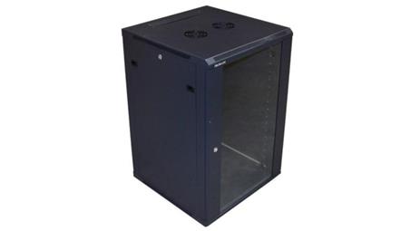 Szafa 19cali wisząca ZETA 18U 600x600 RAL9004 szkło d-72636
