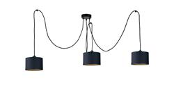 Lampa wisząca nowoczesna abażur 3xE27 FLOW BLACK LONG-61027