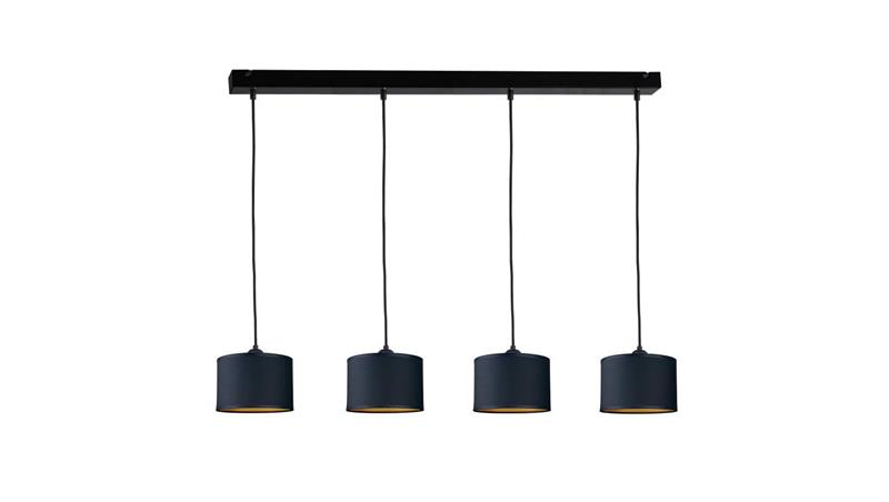 Lampa wisząca nowoczesna abażur 4xE27 FLOW BLACK-61028 Lampa wisząca nowoczesna abażur 4xE27 FLOW BLACK-61028