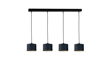 Lampa wisząca nowoczesna abażur 4xE27 FLOW BLACK-61028