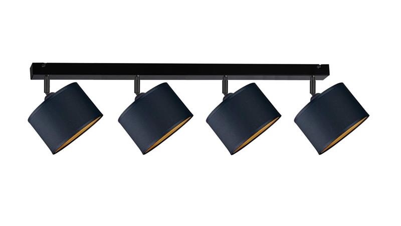 Spot nowocesny abażur 4xE27 FLOW BLACK-61030