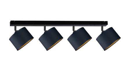 Spot nowocesny abażur 4xE27 FLOW BLACK-61030