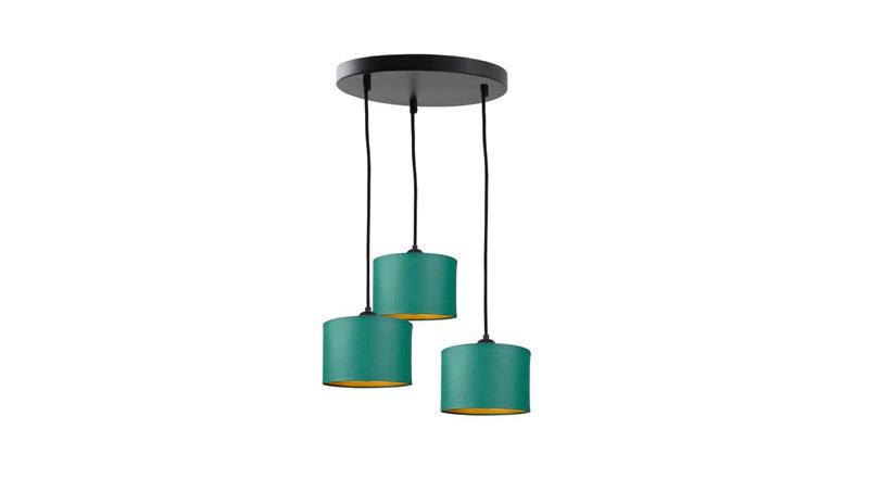 Lampa wisząca nowoczesna abażur 3x E27 FLOW GREEN-61042