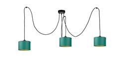 Lampa wisząca nowoczesna abażur 3xE27 FLOW GREEN LONG-61045