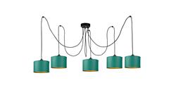Lampa wisząca nowoczesna abażur 5xE27 FLOW GREEN LONG-61046