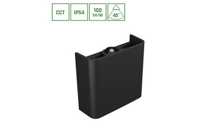 Kinkiet LUNARIX 1 2W CCT IP54 RA90 110x100x40 CZARNY, ŚWIECI GÓRA/DÓŁ-59500