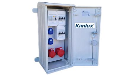 ROZDZIELNICA BUDOWLANA NA ELEWACJĘ (2X2P+Z, 1X16A/5P, 1X32A/5P) KANLUX RB26x60-K40-00112W-E0-KANLUX-66951
