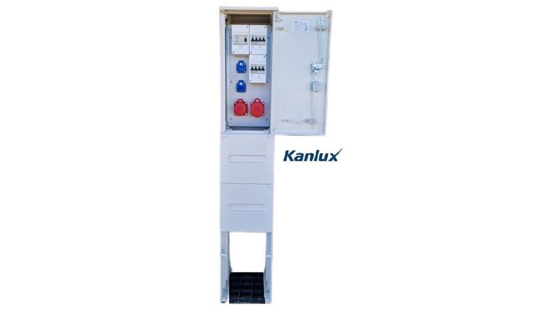 ROZDZIELNICA BUDOWLANA NA FUNDAMENCIE (2X2P+Z, 1X16A/5P, 1X32A/5P) KANLUX RB26x60-K40-00112W-F0-KANLUX-66953