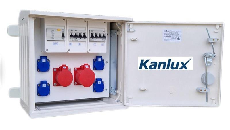 ROZDZIELNICA BUDOWLANA NA ELEWACJĘ (4X2P+Z, 1X16A/5P, 1X32A/5P) KANLUX RB40x40-K40-00114W-E0-KANLUX-66955