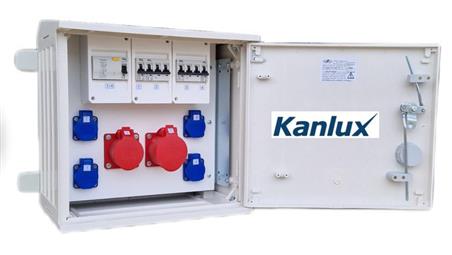 ROZDZIELNICA BUDOWLANA NA ELEWACJĘ (4X2P+Z, 1X16A/5P, 1X32A/5P) KANLUX RB40x40-K40-00114W-E0-KANLUX-66955